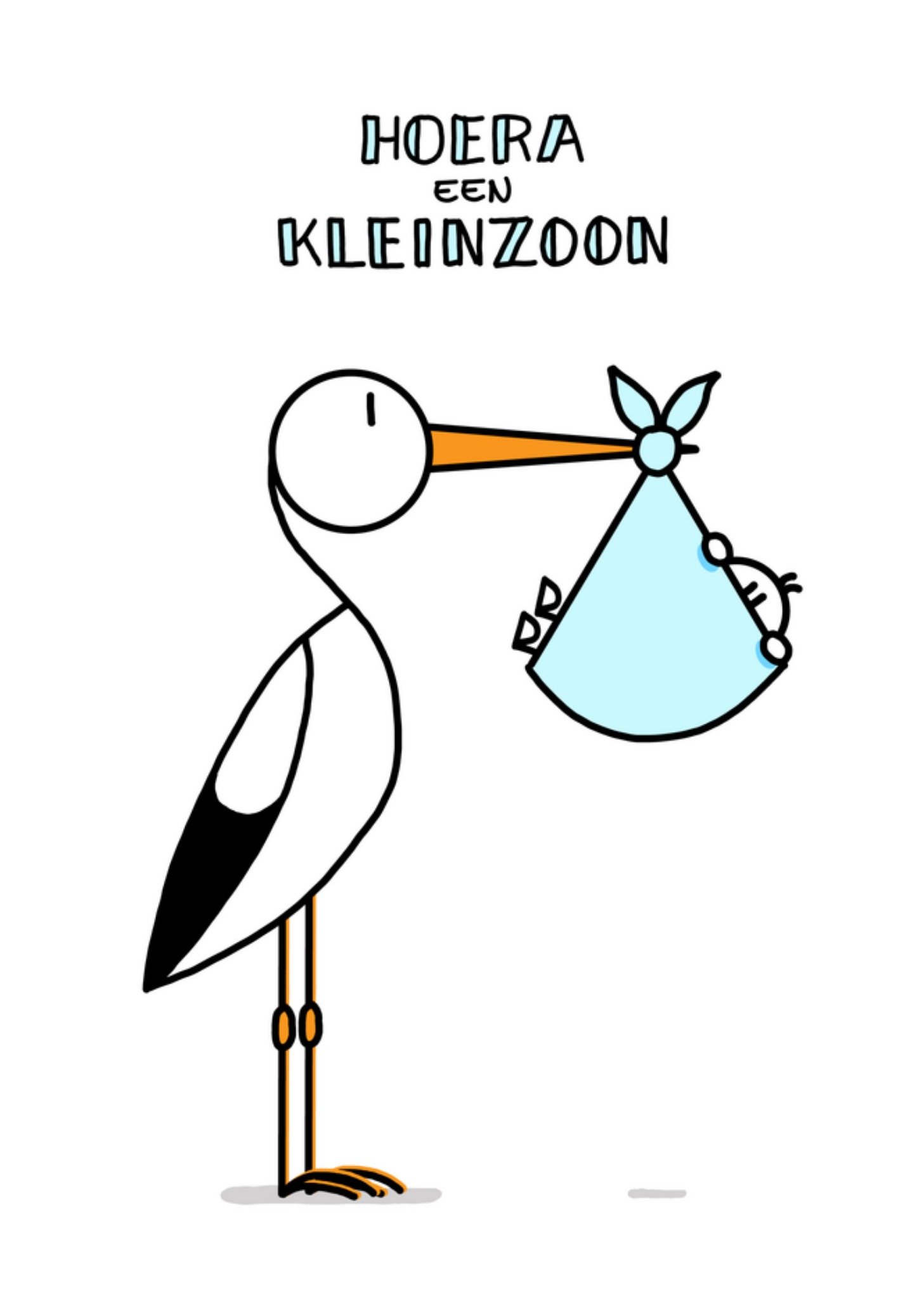 Geboortekaart ooievaar kleinzoon Kaart YH Tekent