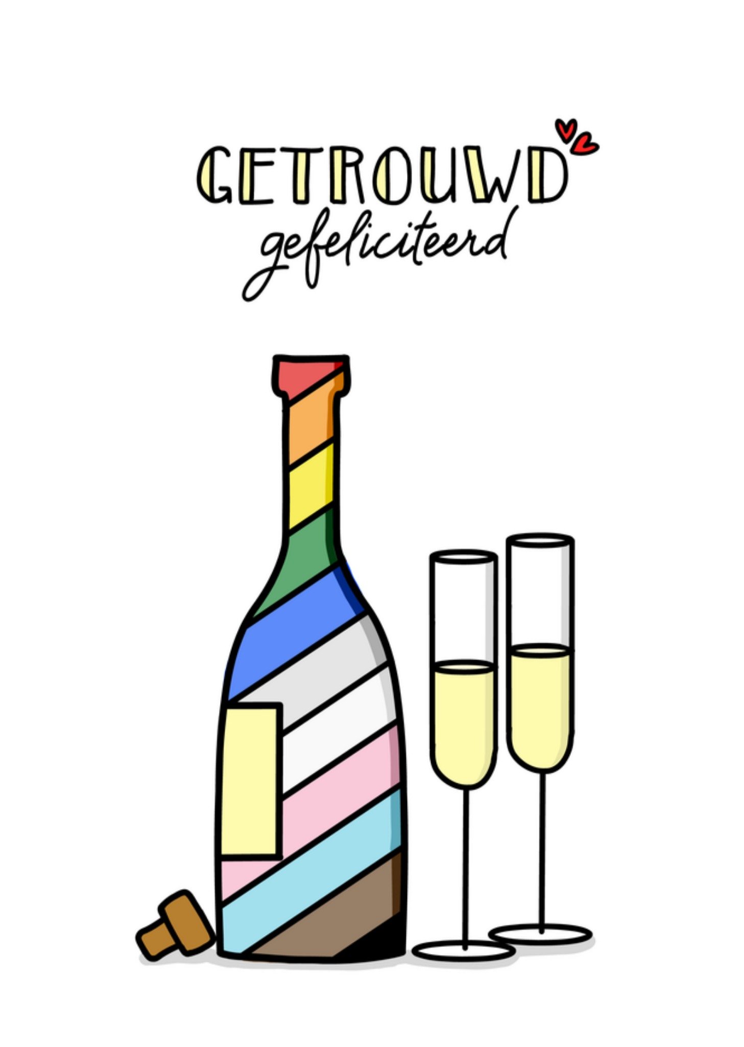 Huwelijkskaart LHBTIQ+ Kaart YH Tekent