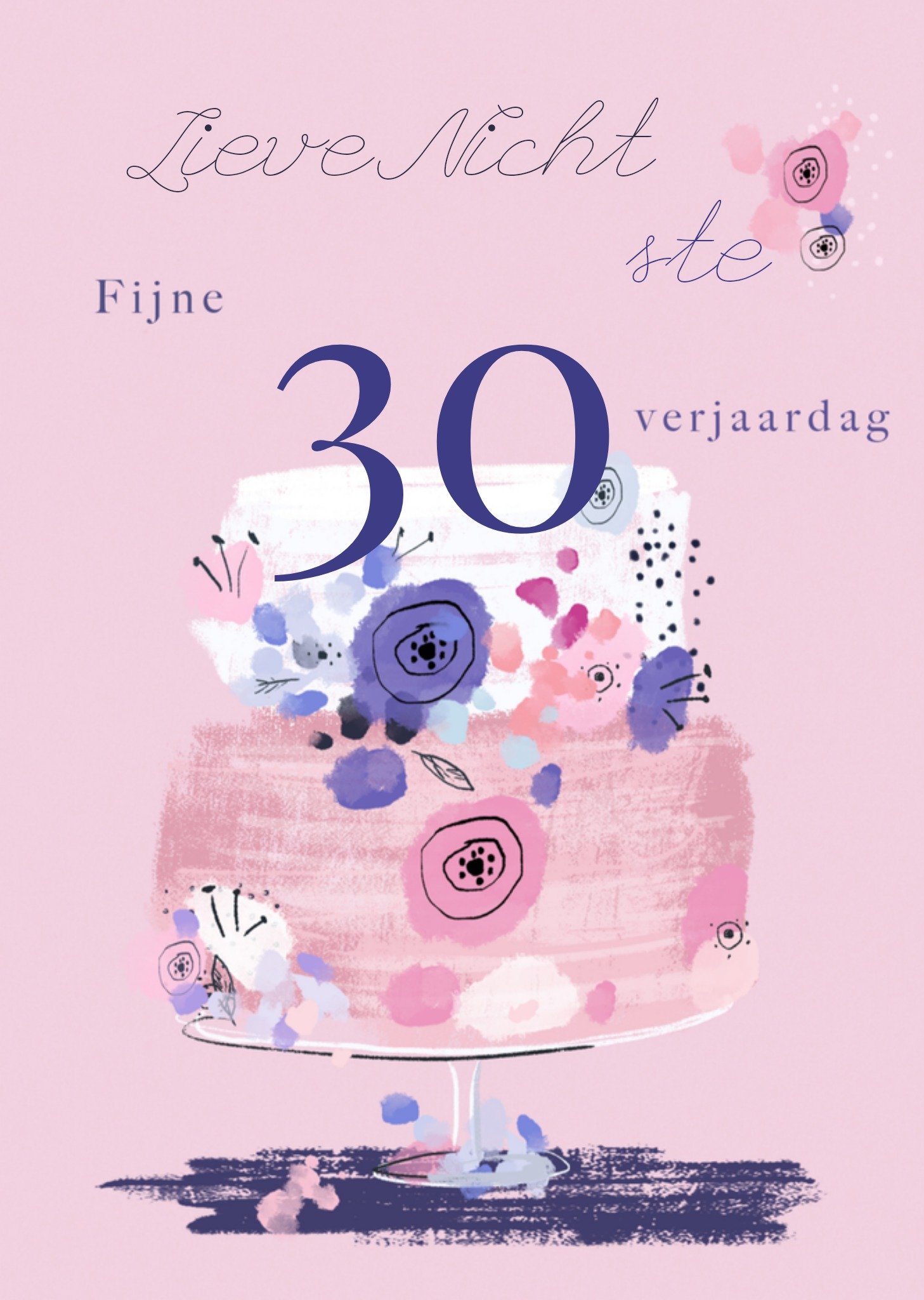 Verjaardagskaart Taart met bloemen Kaart Greetz