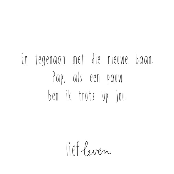 Lief Leven | Nieuwe baan kaart | Papa