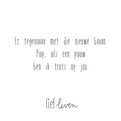 Lief Leven | Nieuwe baan kaart | Papa