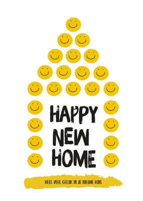 Smiley Patroon Typografisch Nieuwe Woning Kaart