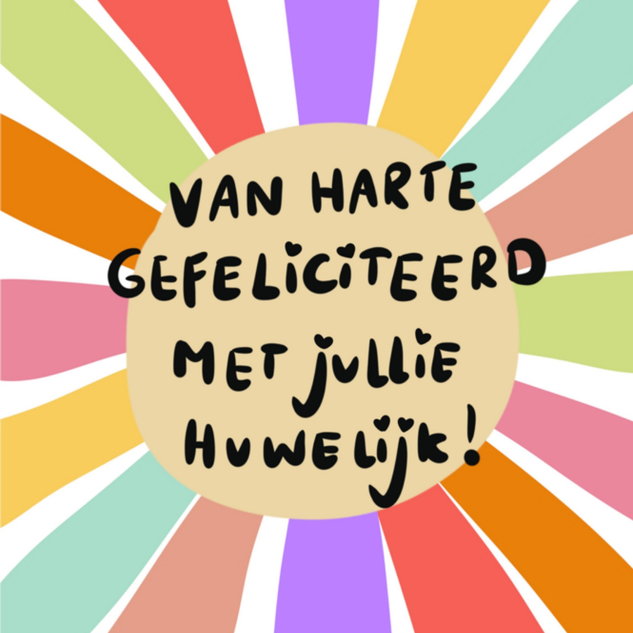 Greetz Huwelijkskaart Regenboog Vierkant