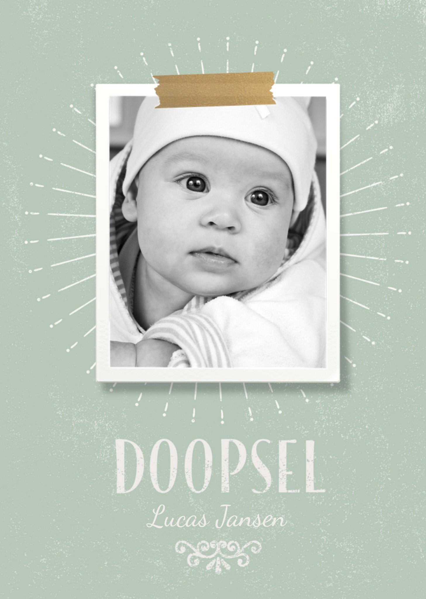 Uitnodiging Doopsel Met naam en foto Kaart Luckz