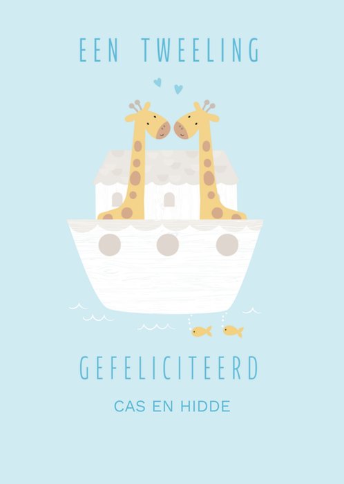 Klara Hawkins | Geboortekaart | Tweeling | Giraf