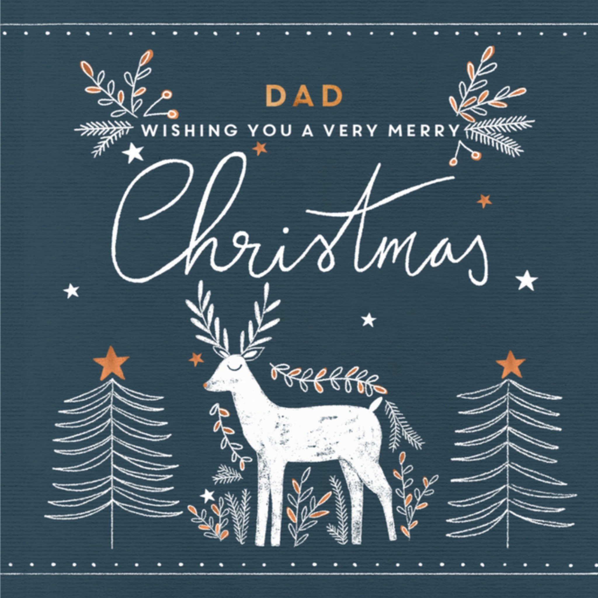 Greetz Kerstkaart very merry christmas dad Vierkant