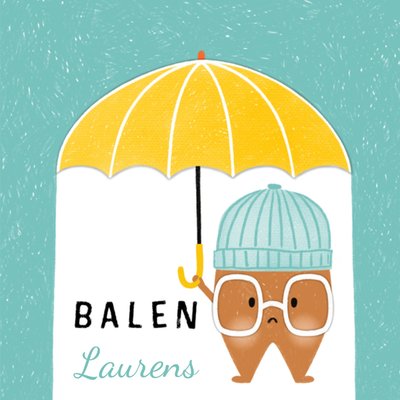 Balen Geïllustreerde Pinda Met Paraplu Sterkte Kaart