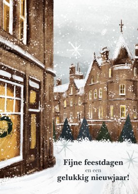 Greetz | Kerstkaart | straat | huisjes