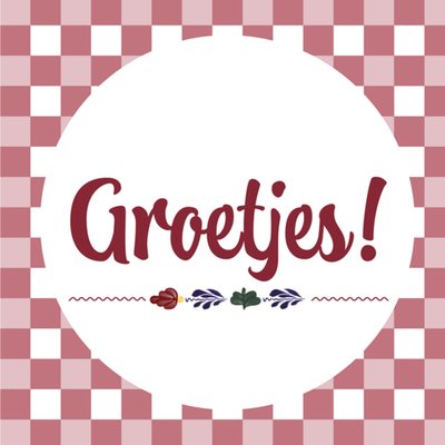 Boerenbont | Zomaar kaart | Groetjes! | Roze