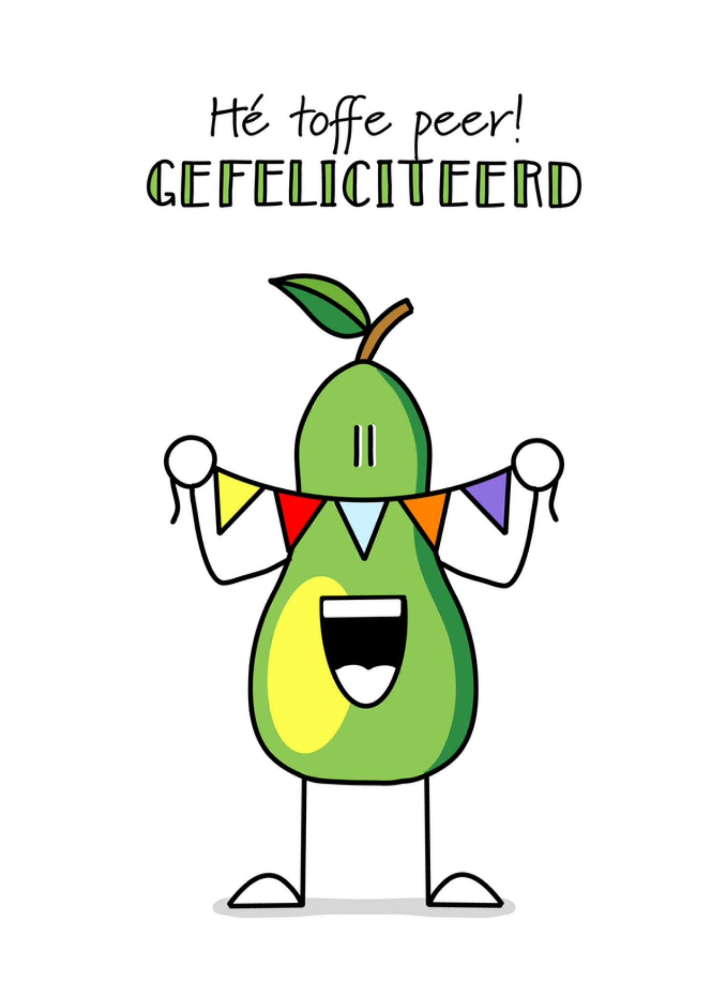 Verjaardagskaart He toffe peer! Kaart YH Tekent