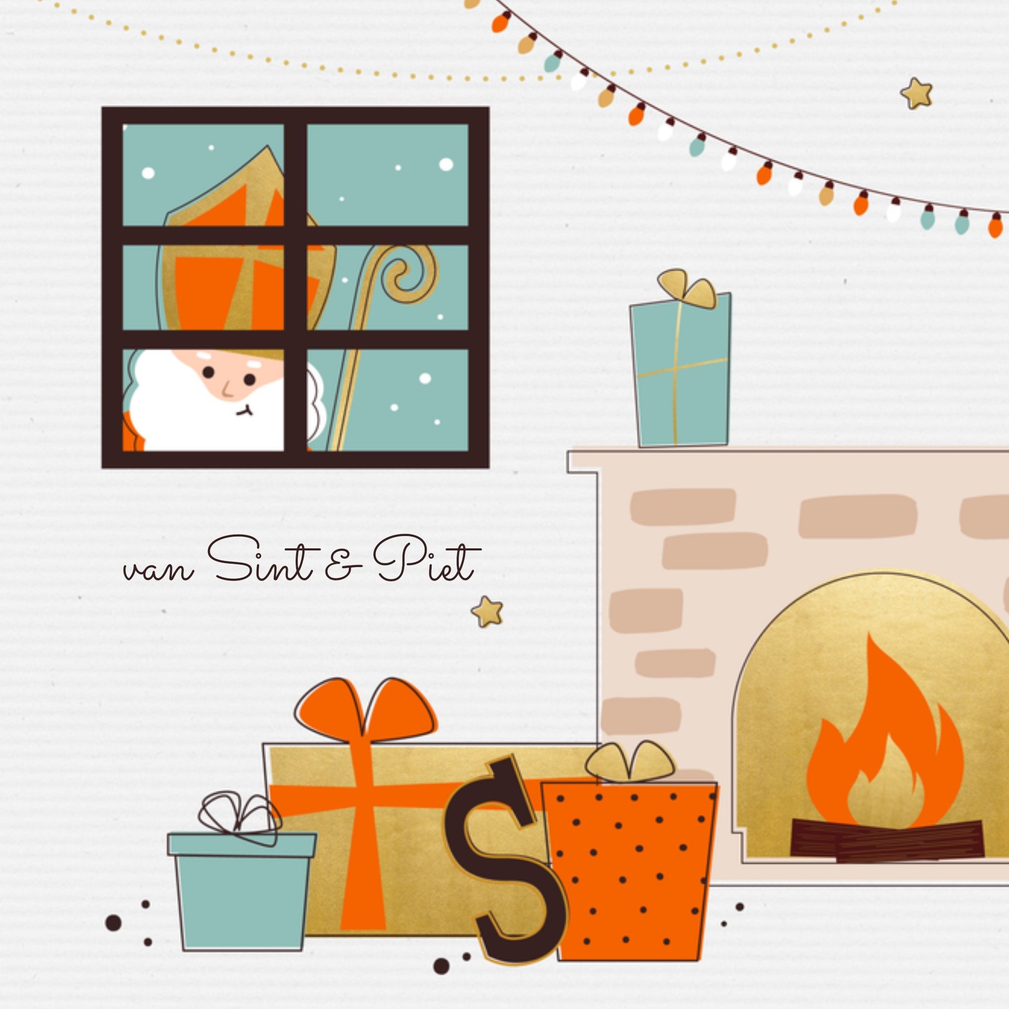 Greetz Sinterklaaskaart illustratie Vierkant