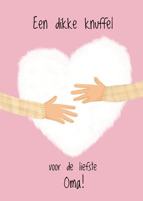 Een Dikke Knuffel Geïllustreerd Hart Oma Kaart