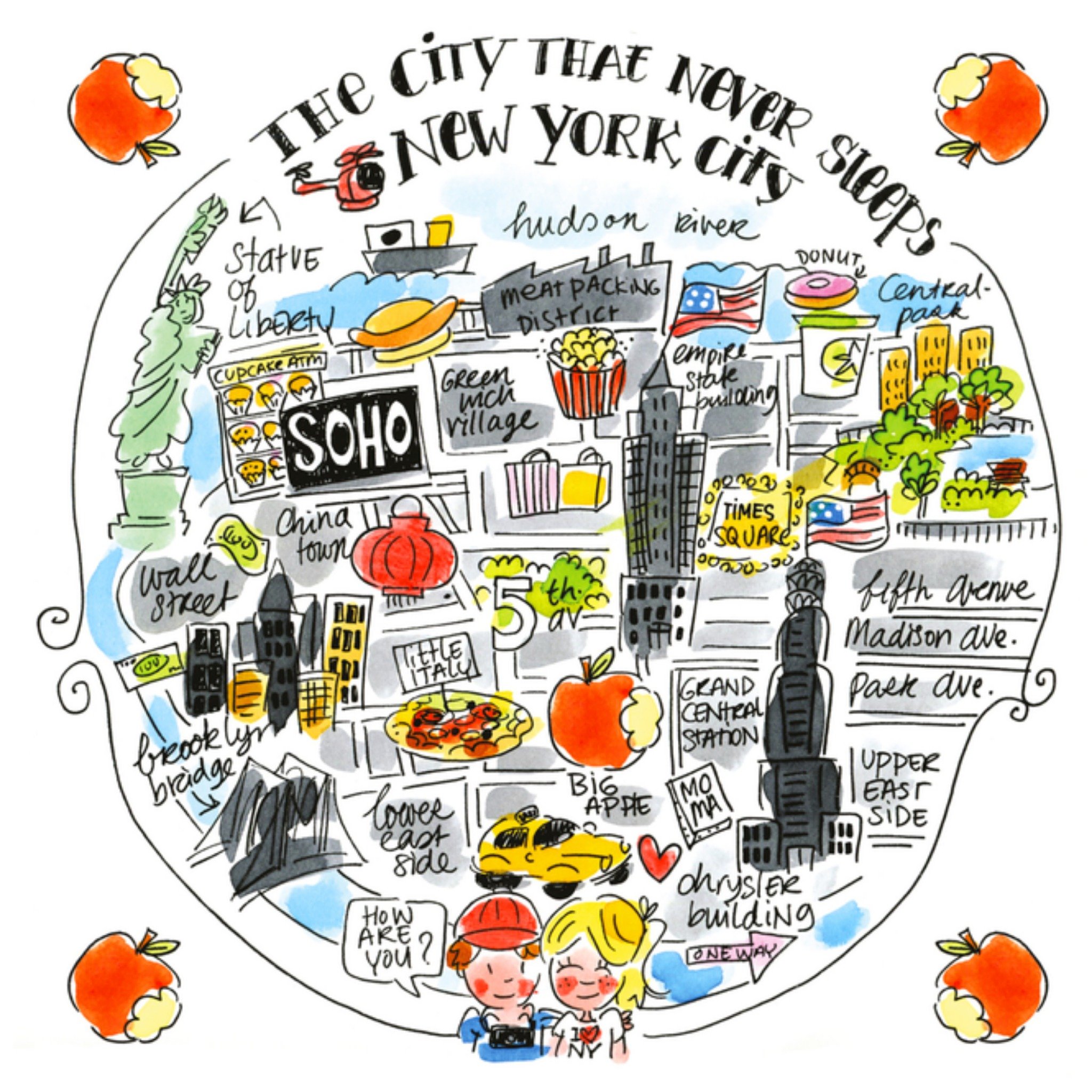 Vakantiekaart new york Vierkante Kaart Blond Amsterdam