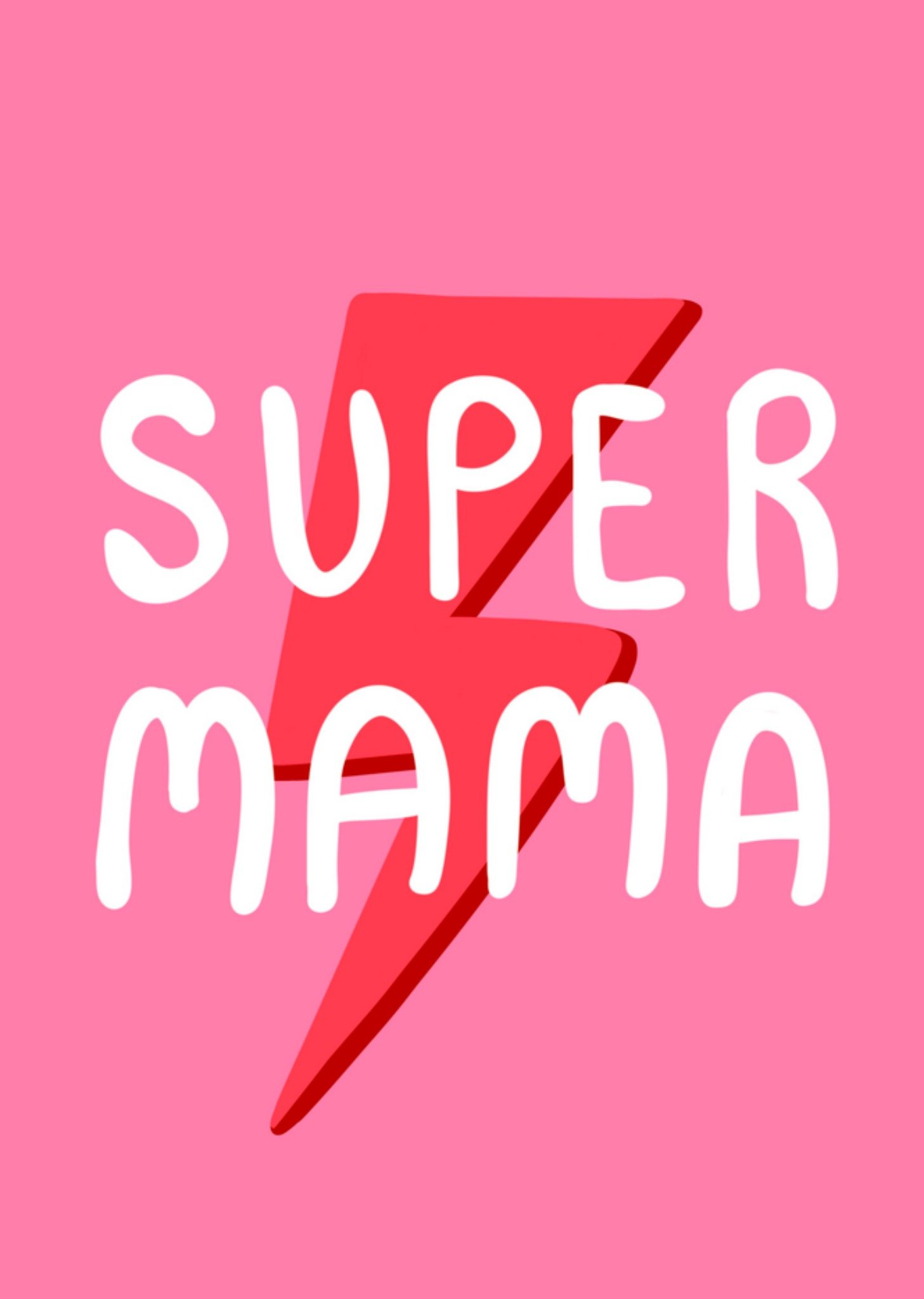 Moederdagkaart Super Mama Typografische kaart Kaart Greetz