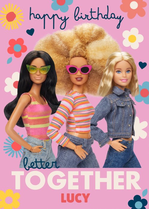 Barbie | Verjaardagskaart | Better together | Met naam