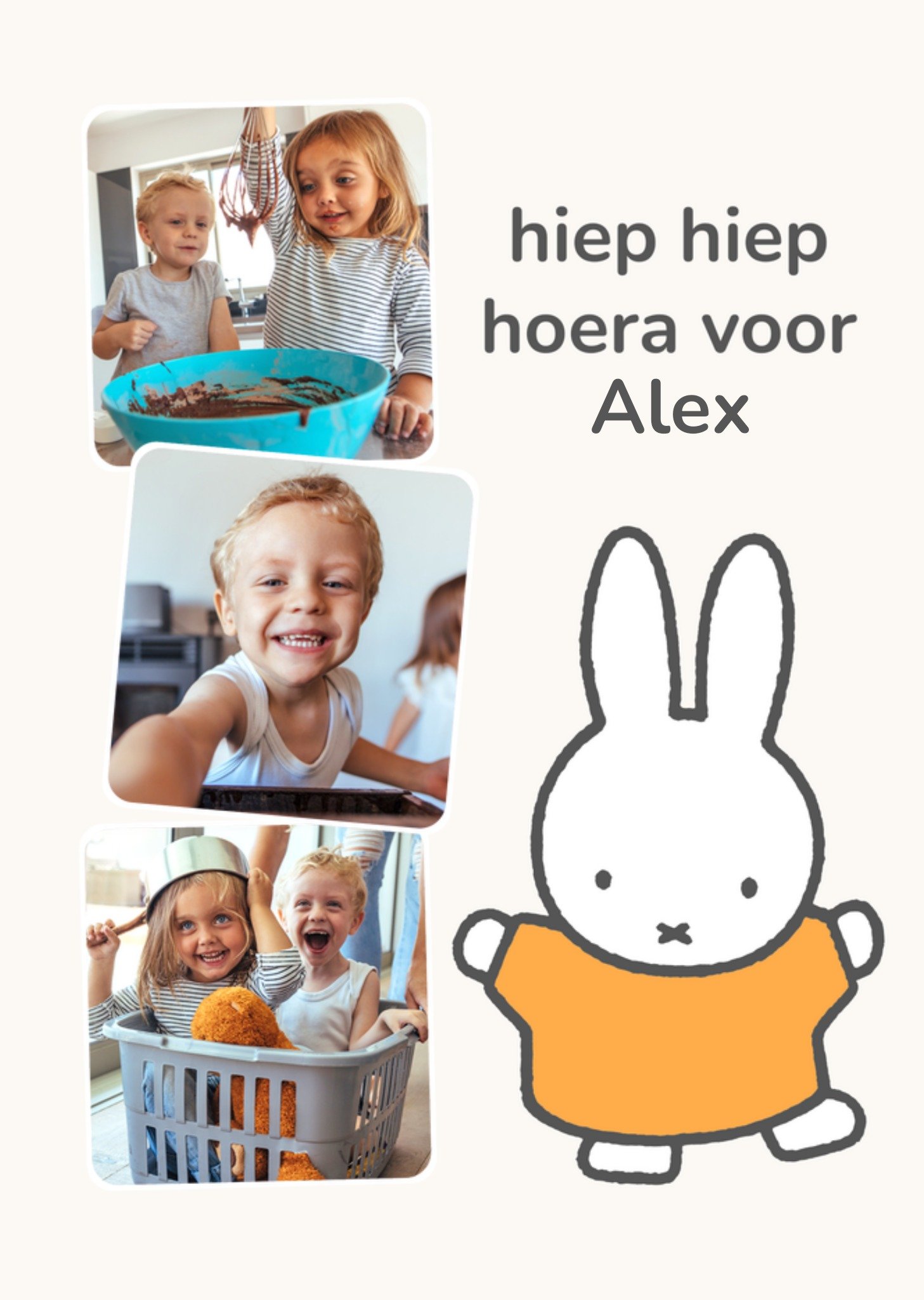 Miffy Verjaardagskaart Hiep hiep hoera Kaart Nijntje