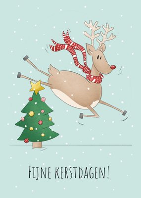 Studio Fred Illustraties | Kerstkaart | Rendier | Aanpasbare tekst