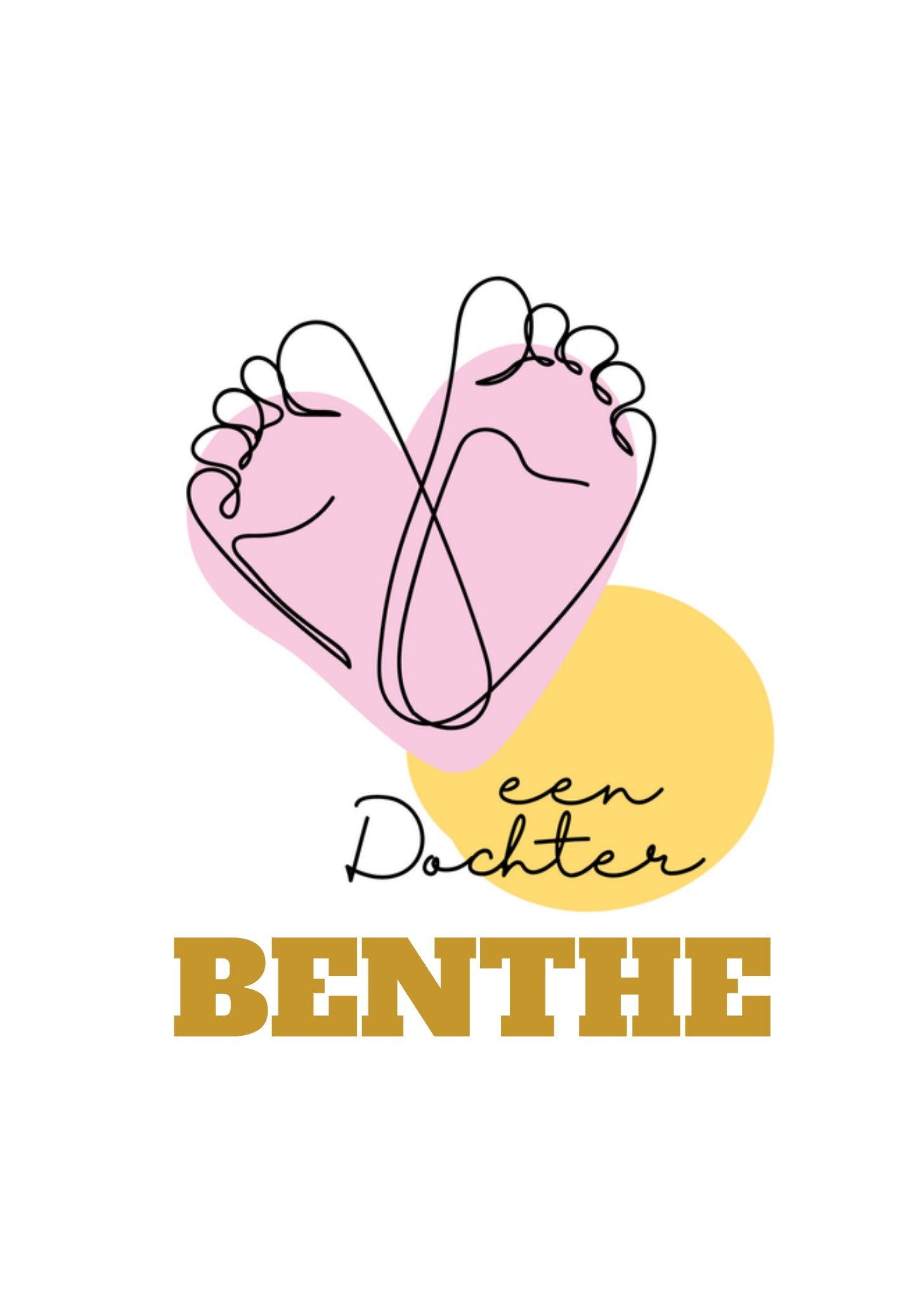 Geboortekaart dochter met naam Kaart Paperclip