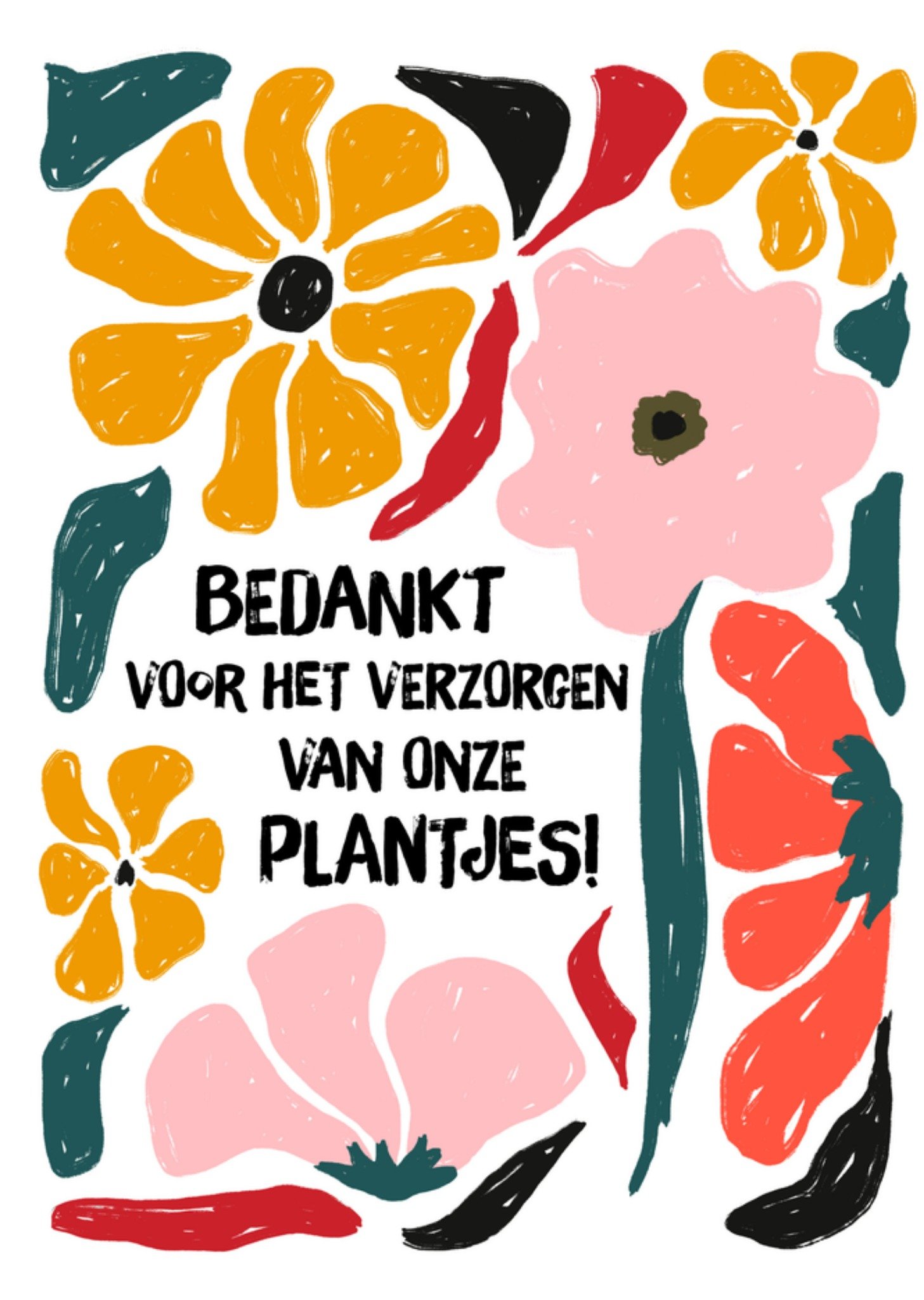 Bedankt thuisblijvers bloemen Kaart Greetz