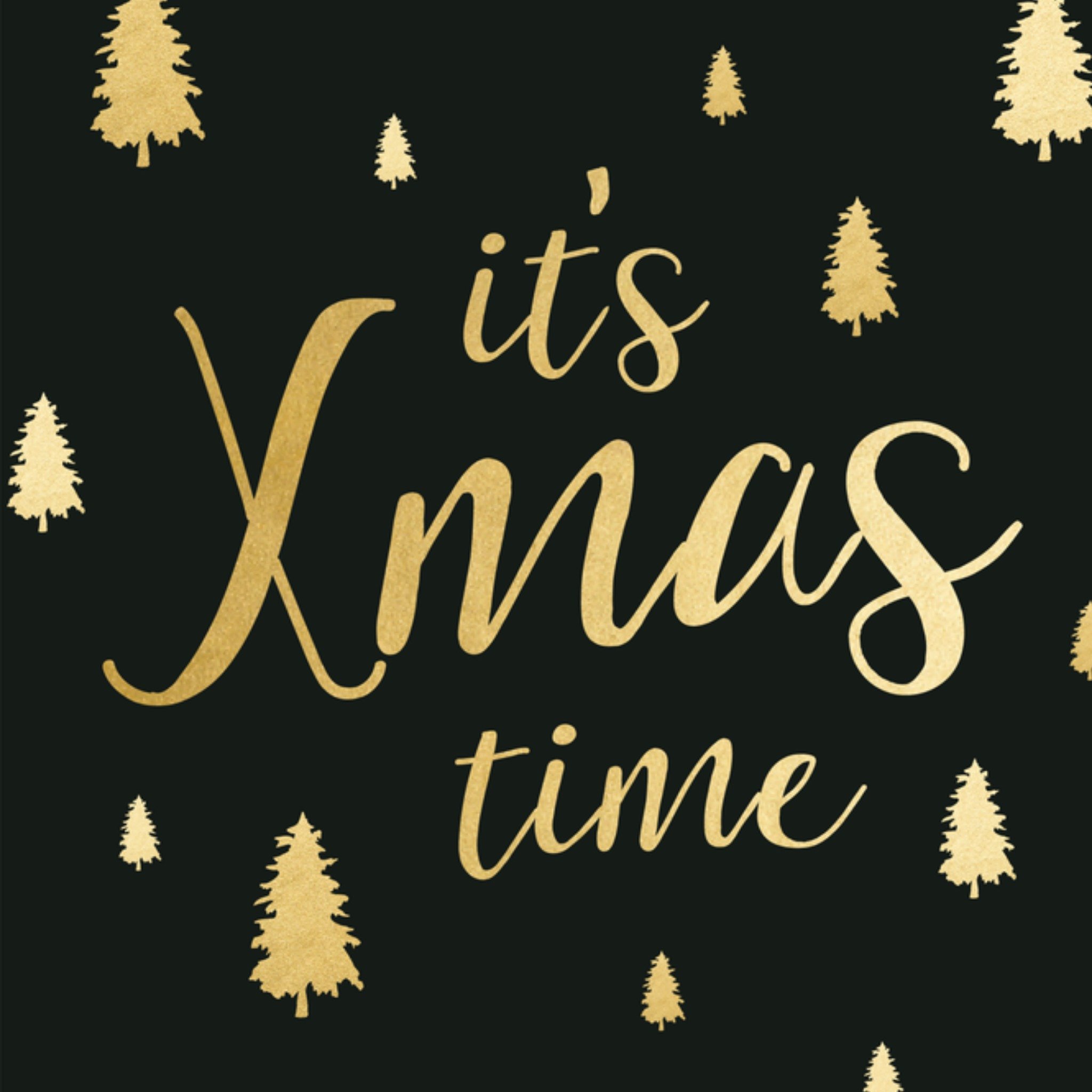 Greetz Kerstkaart Goud Vierkant