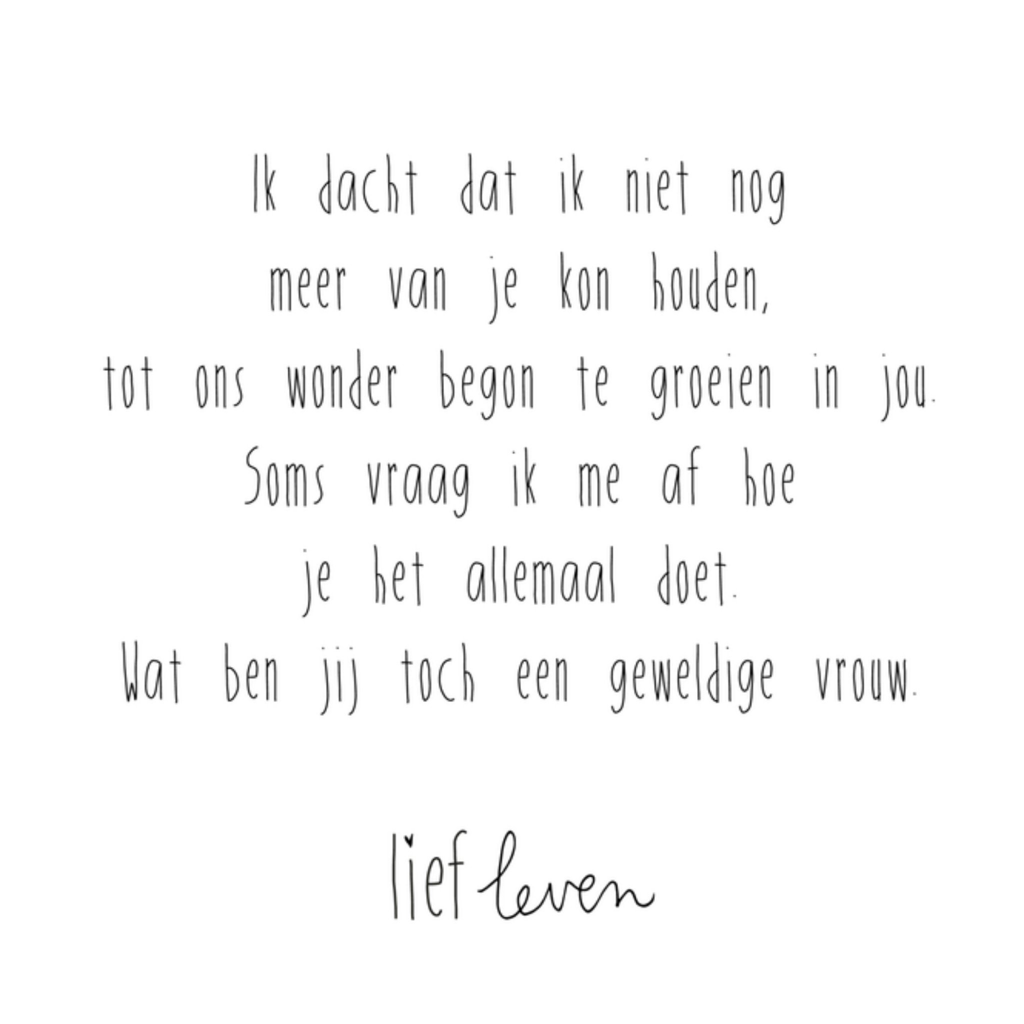 Valentijnskaart Mama to be Vierkante Kaart Lief Leven