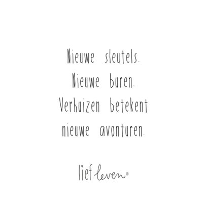 Lief Leven | Nieuwe woning kaart | gedichtje