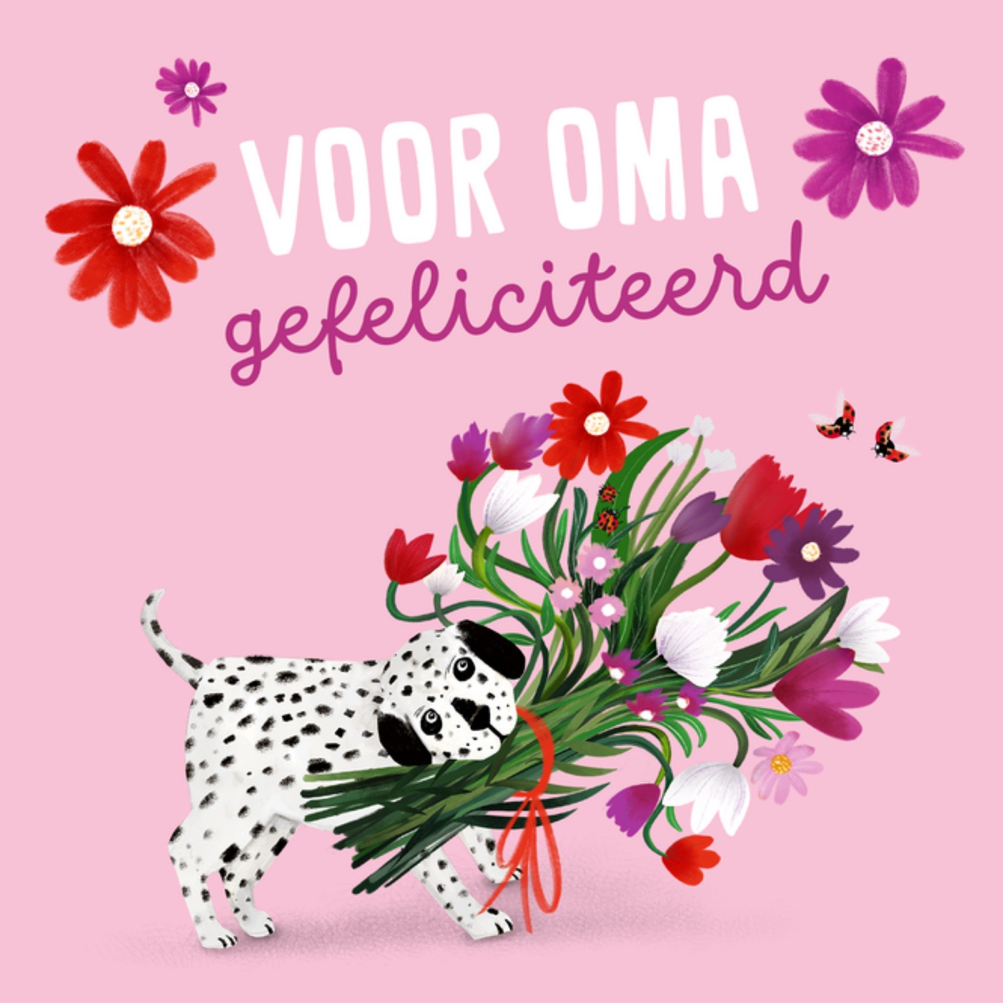 Verjaardagskaart Voor oma gefeliciteerd Vierkante Kaart Fishuals