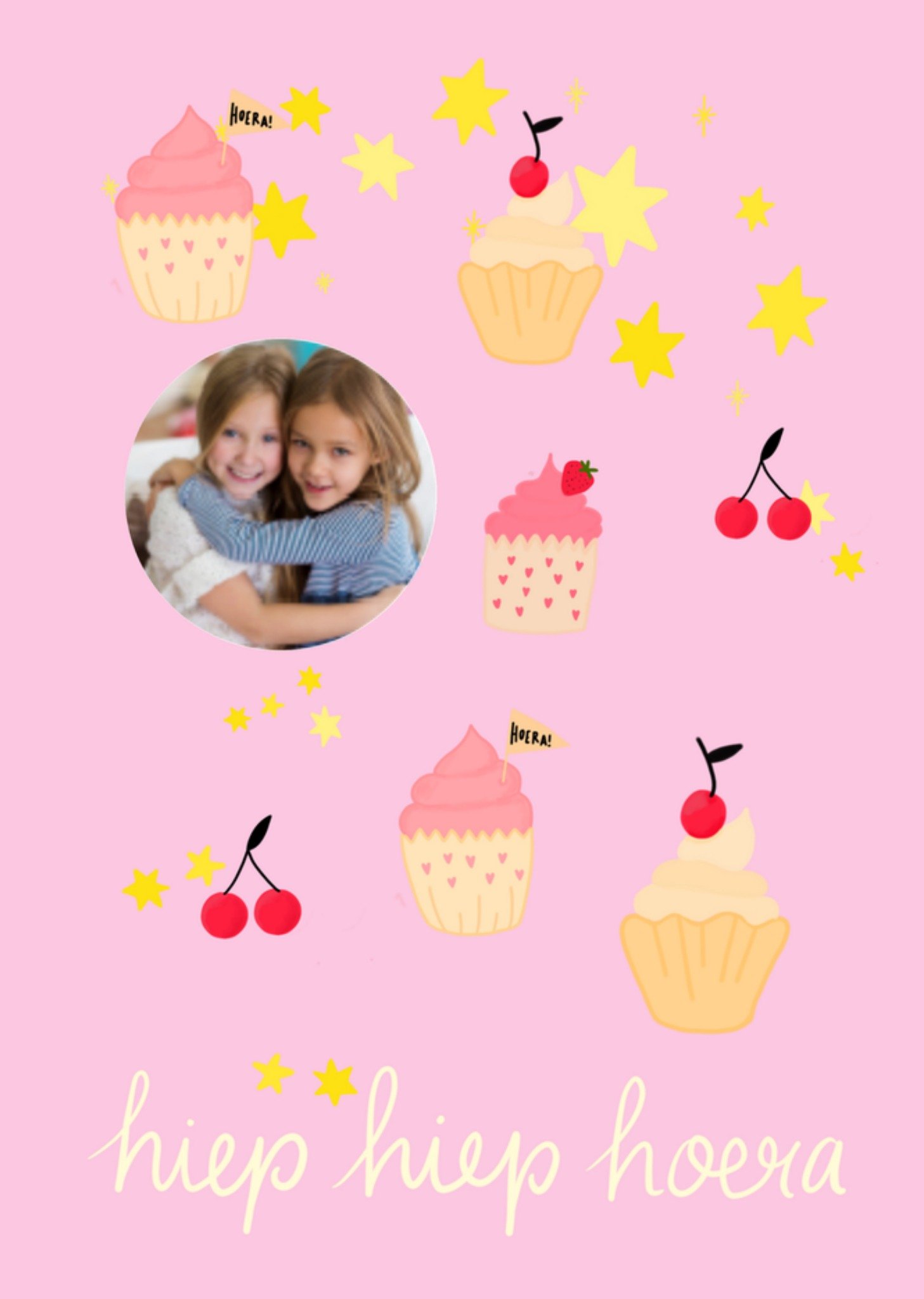 Verjaardagskaart Cupcake Illustratie Kaart Greetz