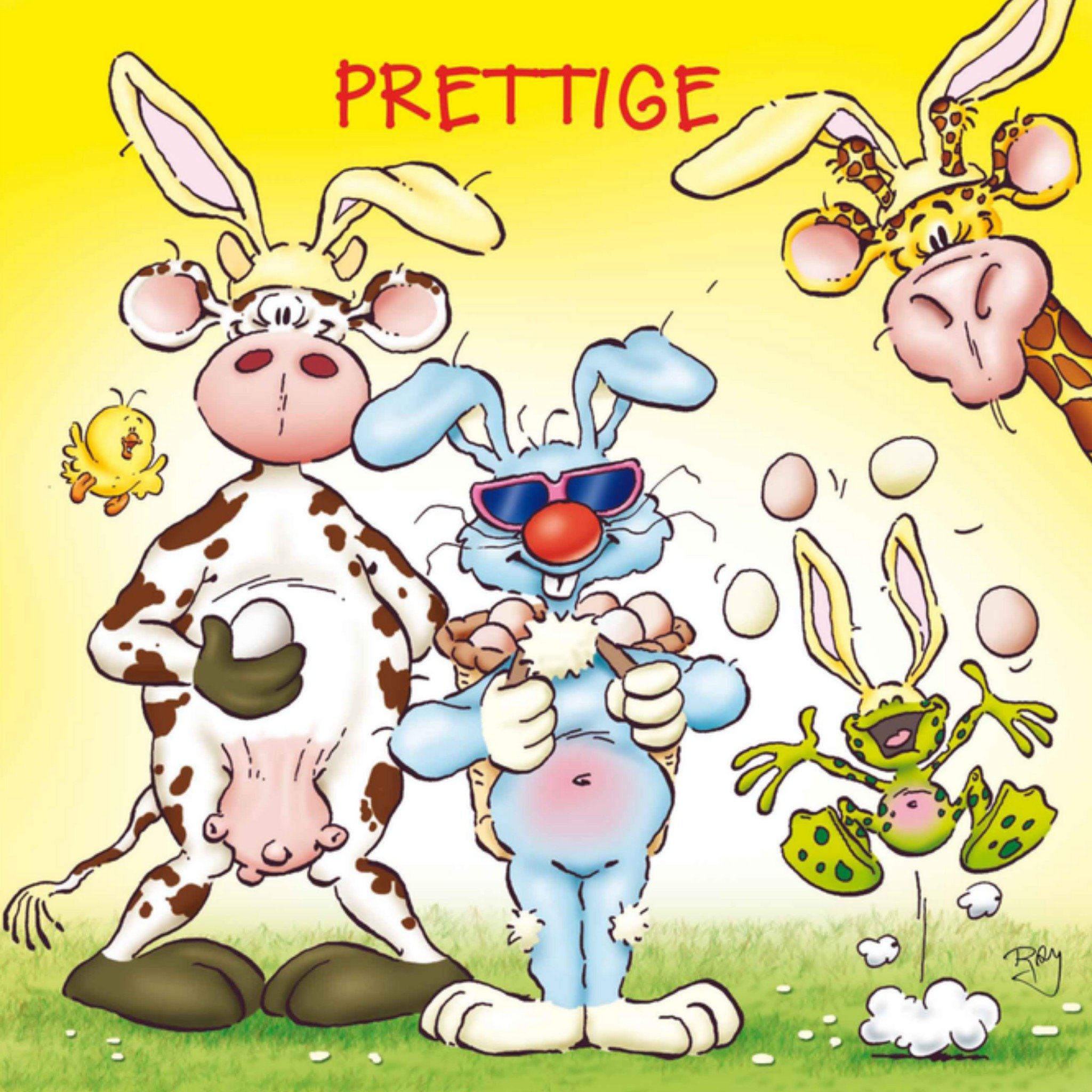 Paaskaart illustratie Vierkante Kaart Doodles