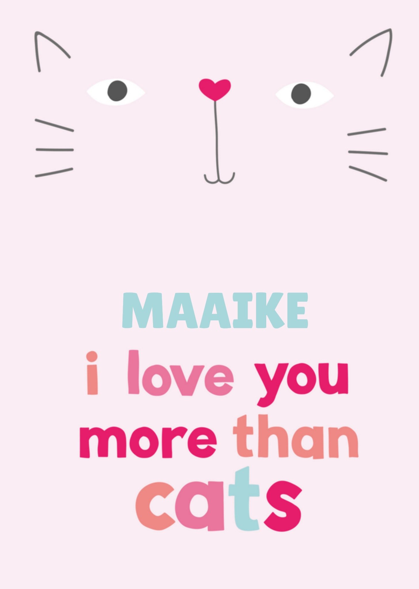 Valentijnskaart kat met naam Greetz