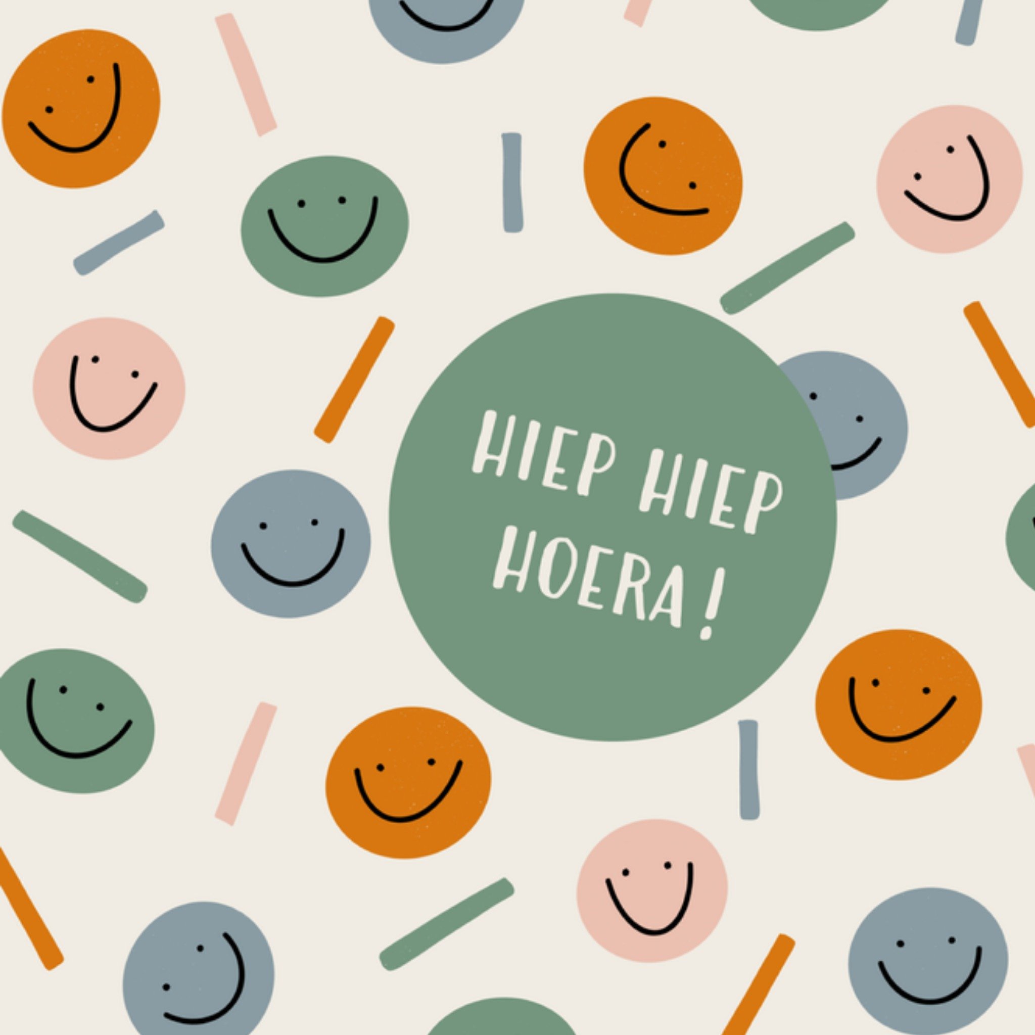 Greetz Verjaardagskaart Smiley Vierkant