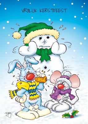 Doodles | Kerstkaart | muis | konijn