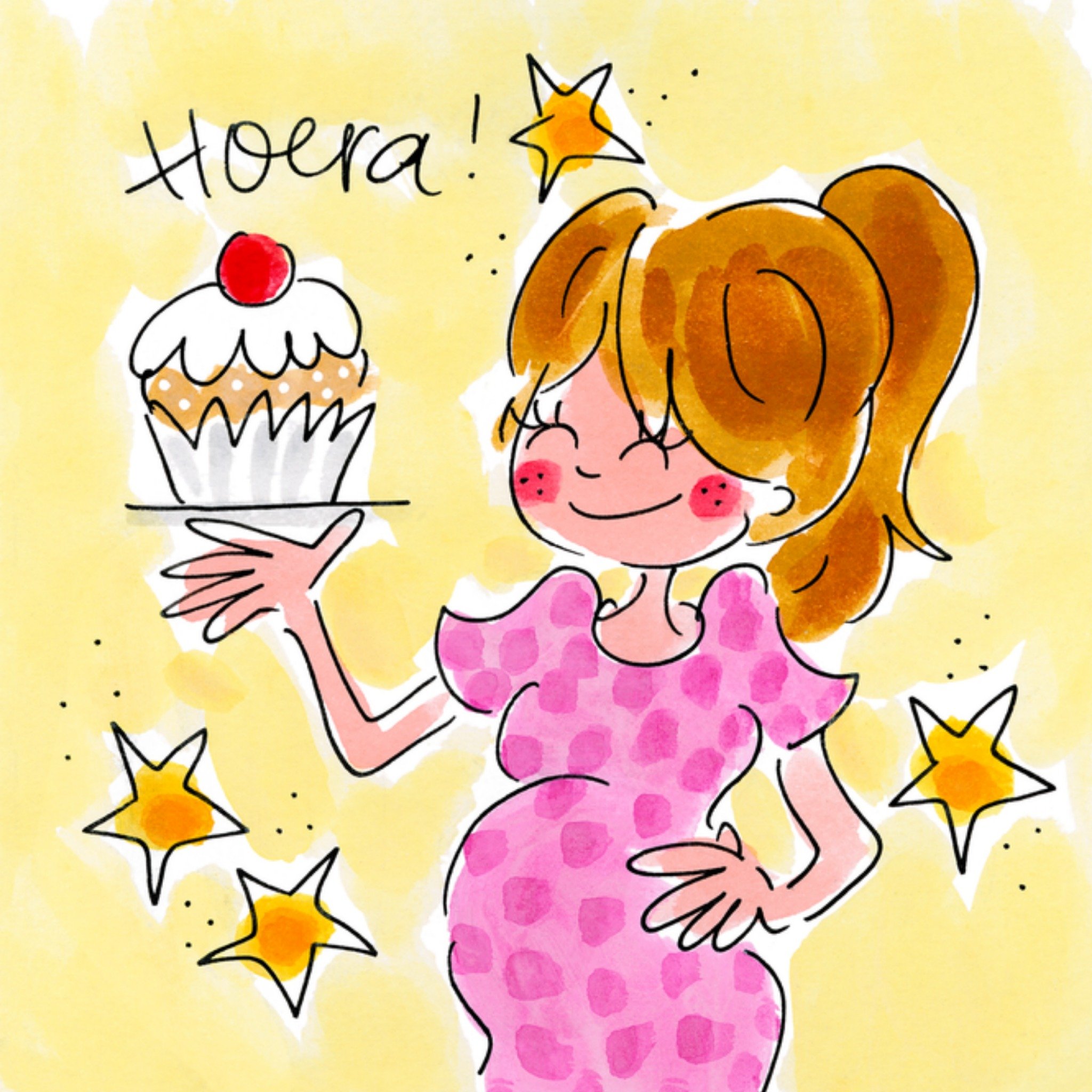 Verjaardagskaart Mama to be Vierkante Kaart Blond Amsterdam