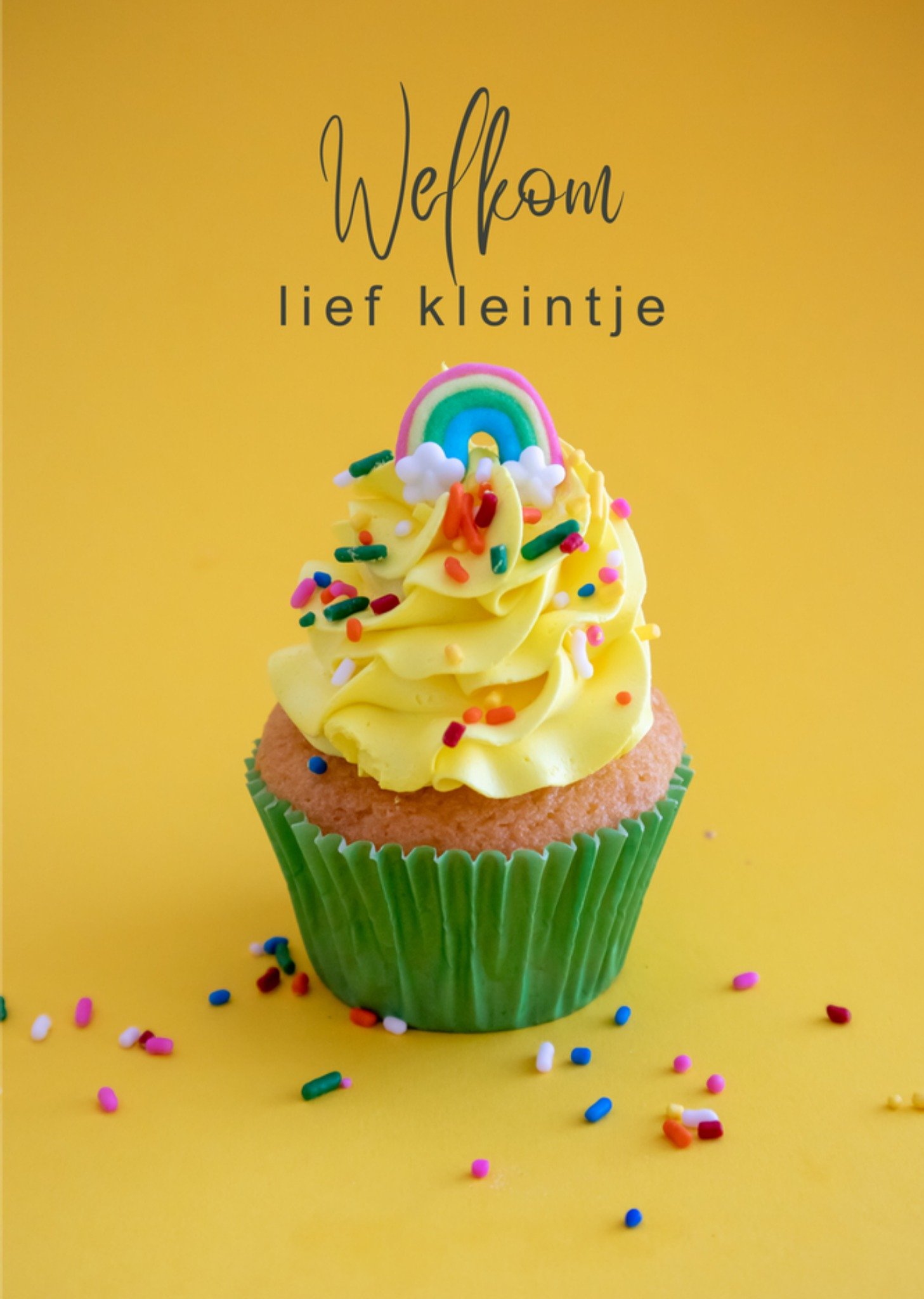 Geboortekaart Regenboog Kaart Photoflash