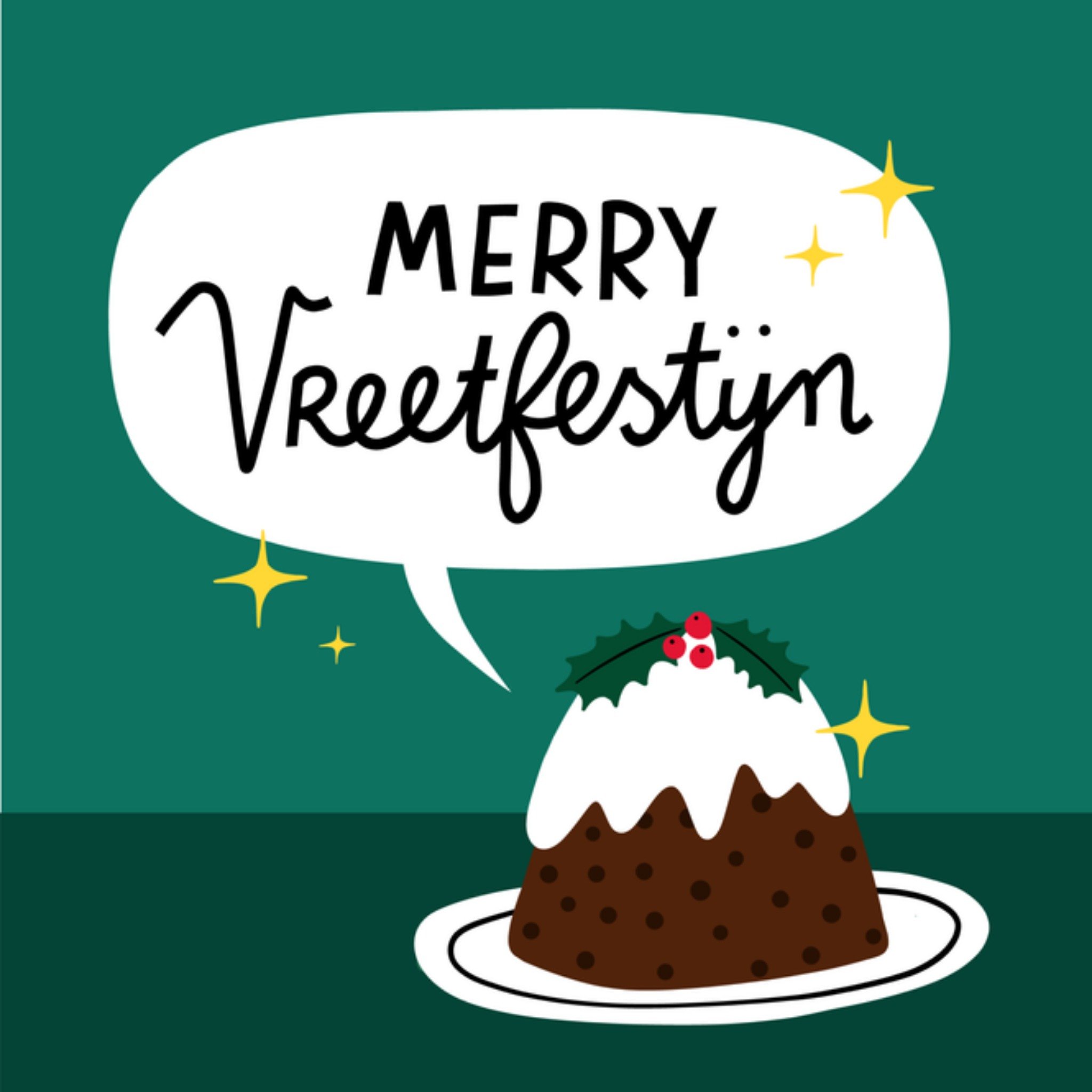 Greetz Kerstkaart illustratie vreetfestijn Vierkant