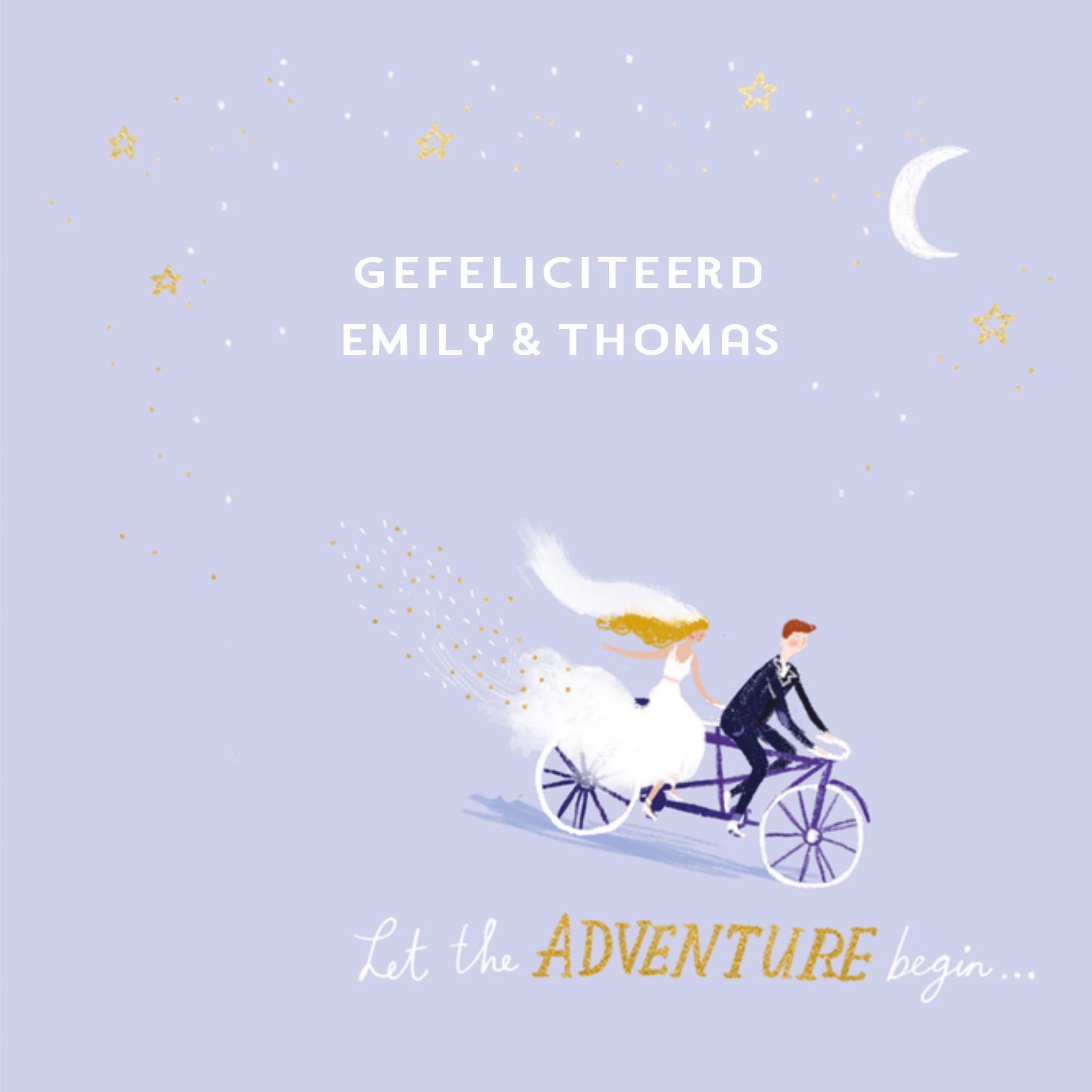 Huwelijkskaart Fiets Vierkante Kaart Ling Design