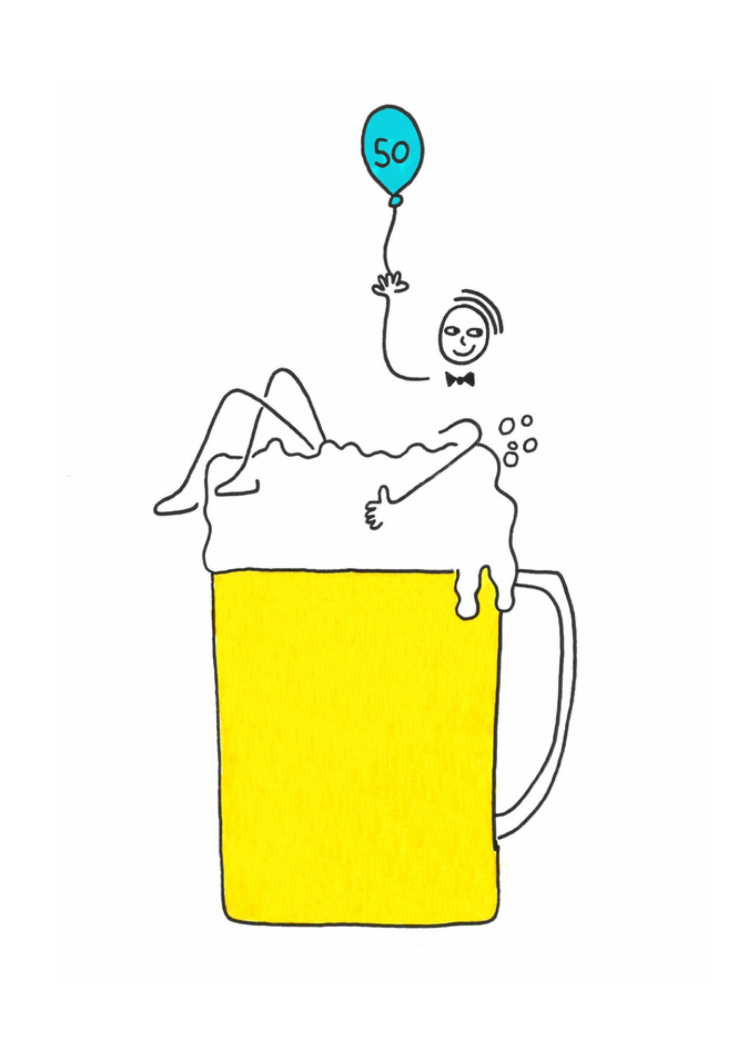 Verjaardagskaart 50 Kaart Eva Gans