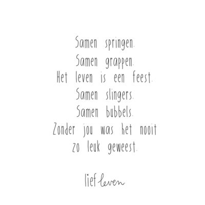 Lief Leven | Jubileum kaart |  Zonder jou was het nooit zo leuk geweest.