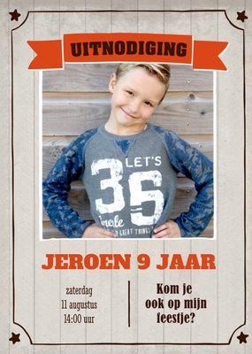 Western Foto Upload Uitnodiging 9e Verjaardag Kaart