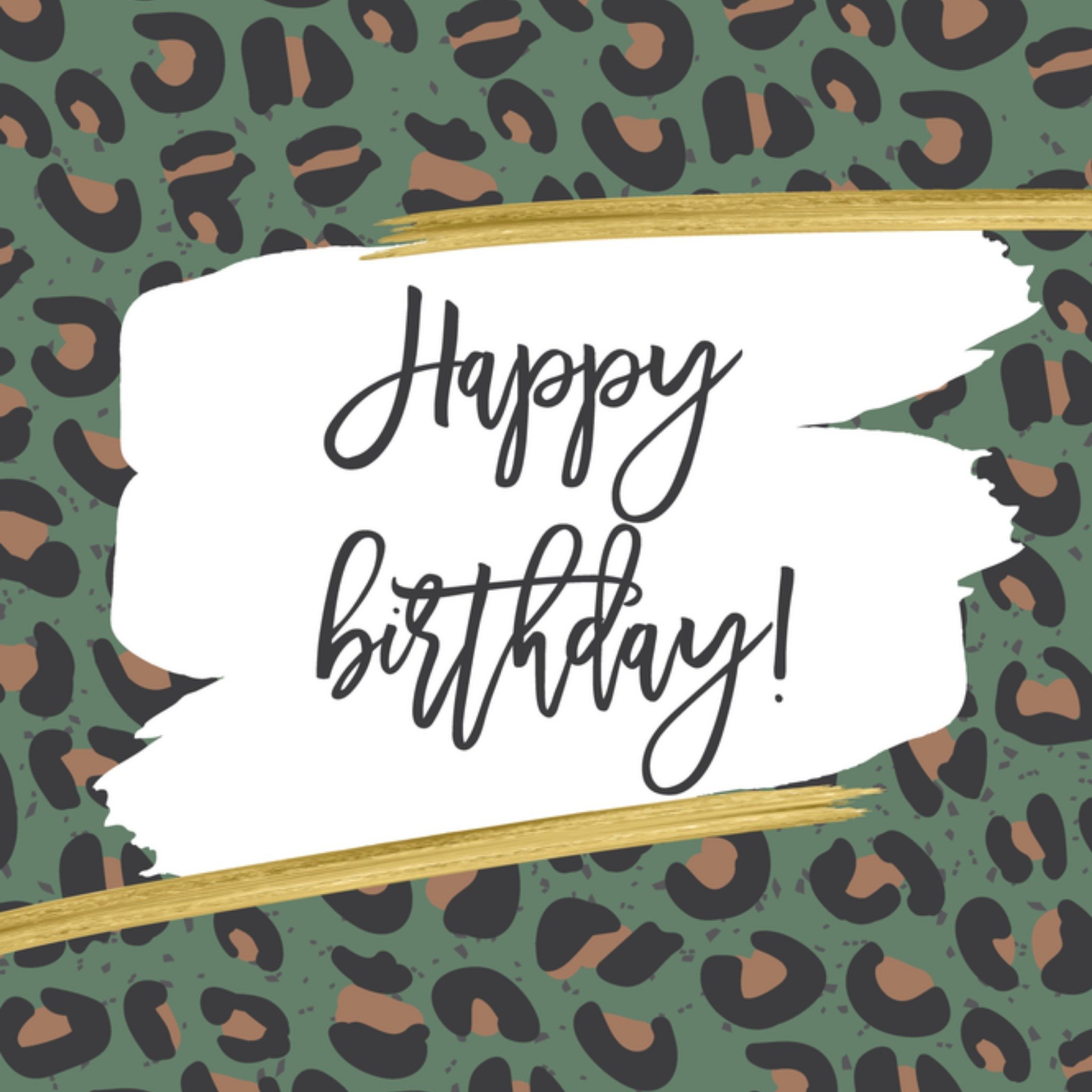 Verjaardagskaart Tijgerprint Vierkante Kaart Tsjip