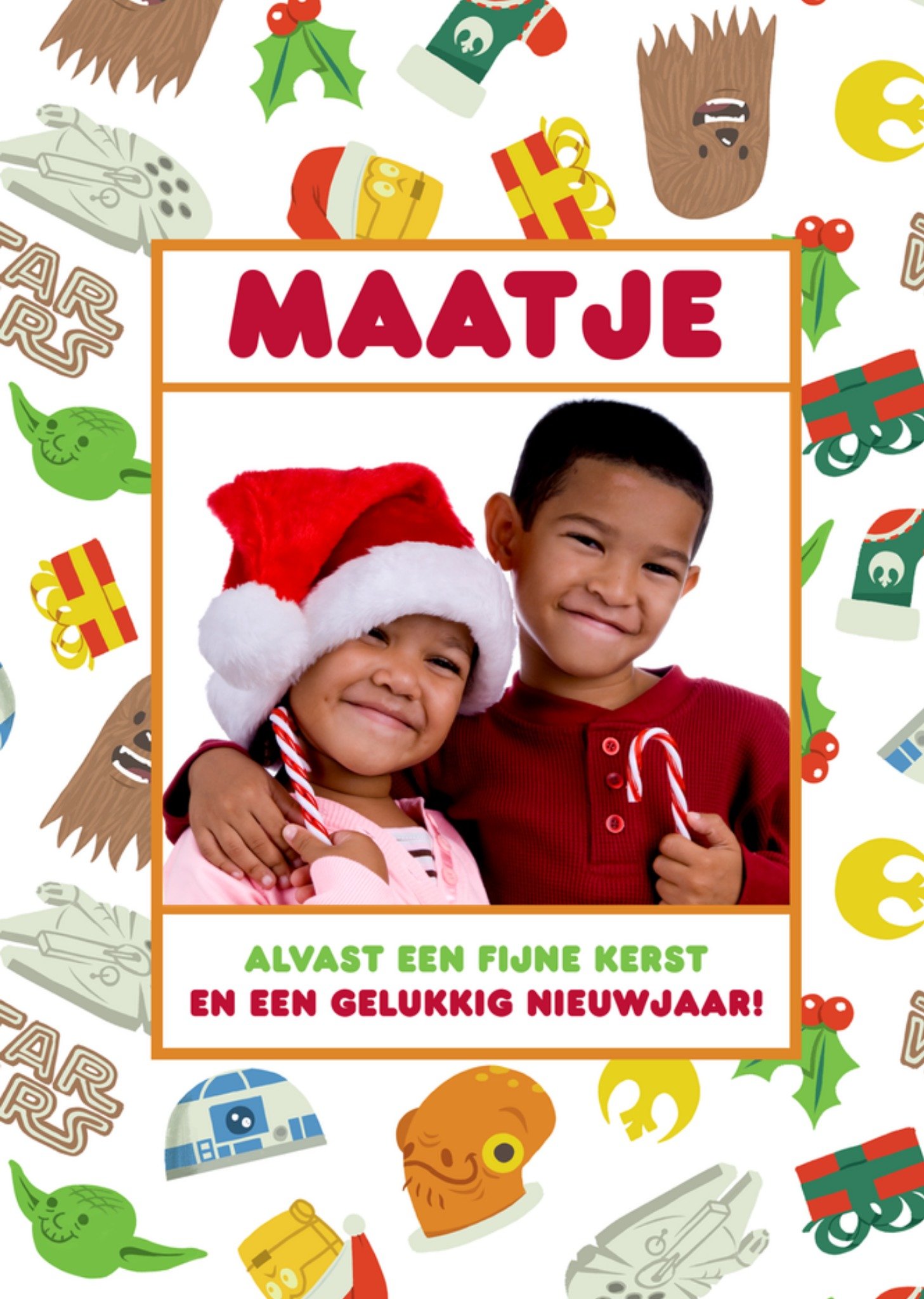Kerstkaart Maatje Met foto Star Wars