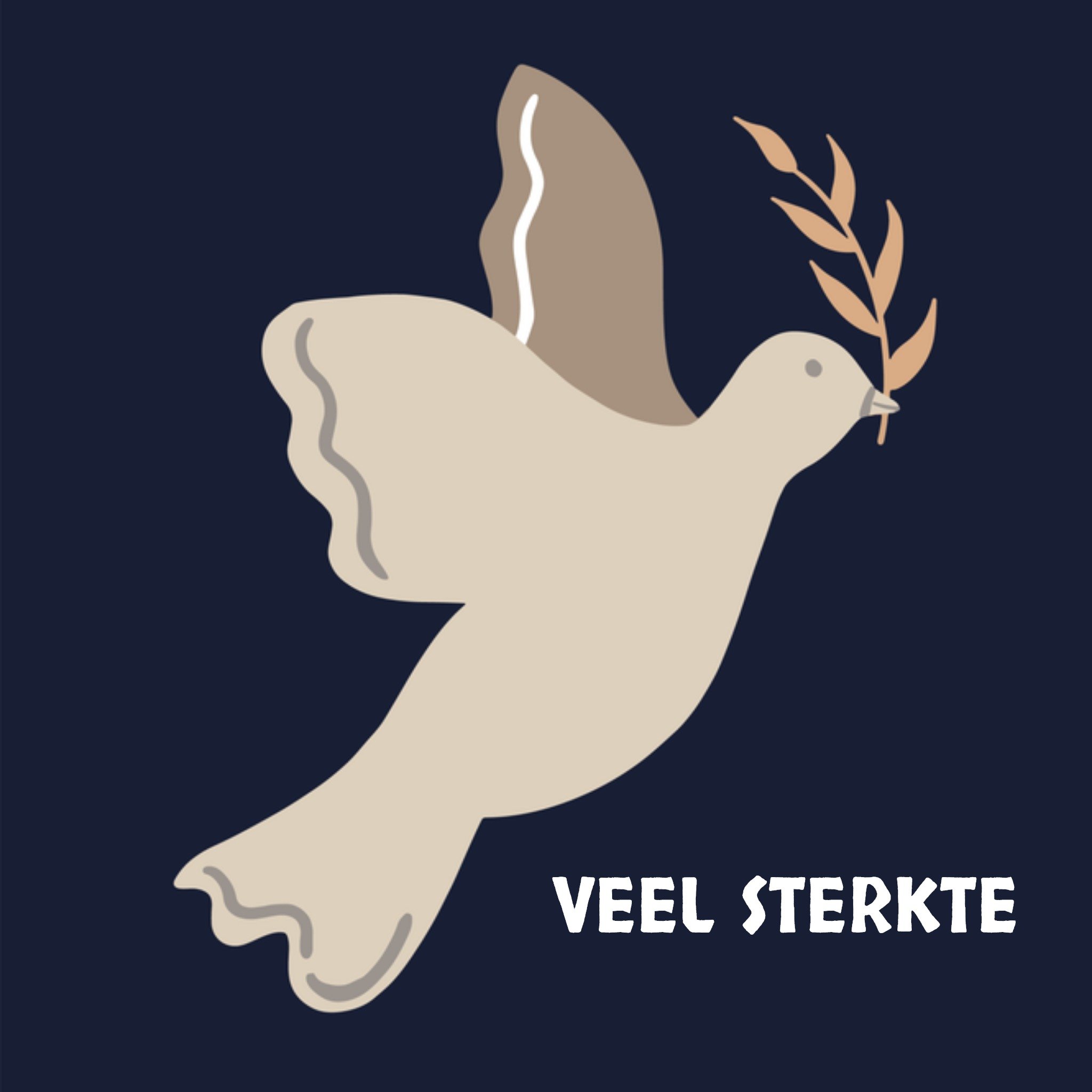 Greetz Condoleancekaart duif Vierkant