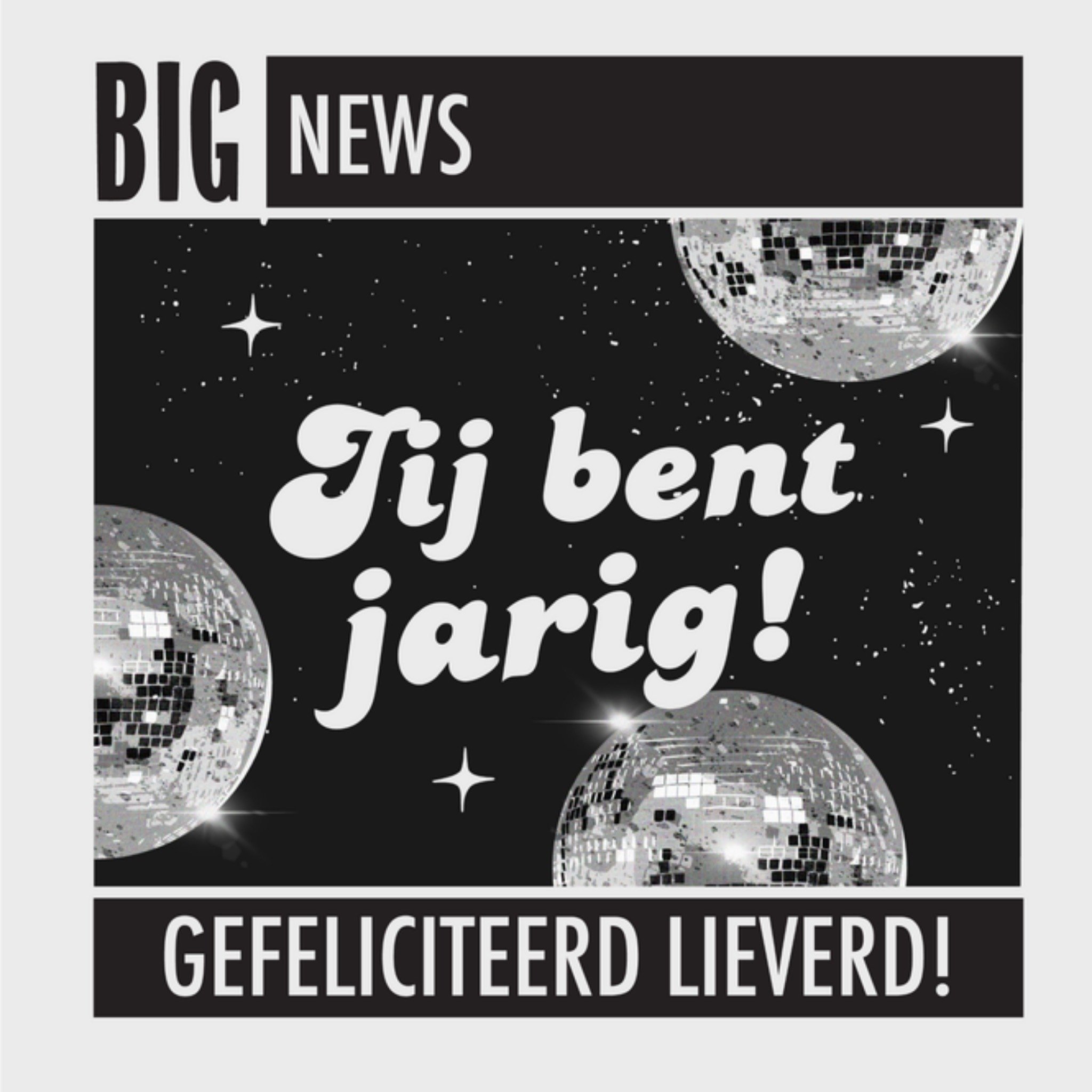 Greetz Verjaardagskaart Big News Vierkant