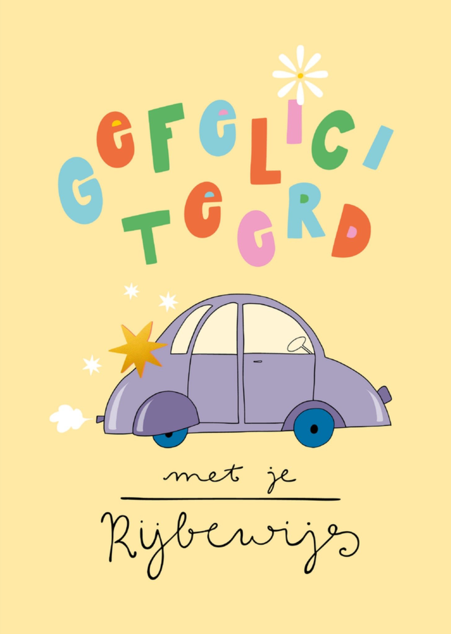 Funny Side Up Rijbewijskaart Gefeliciteerd met je rijbewijs Standard Card