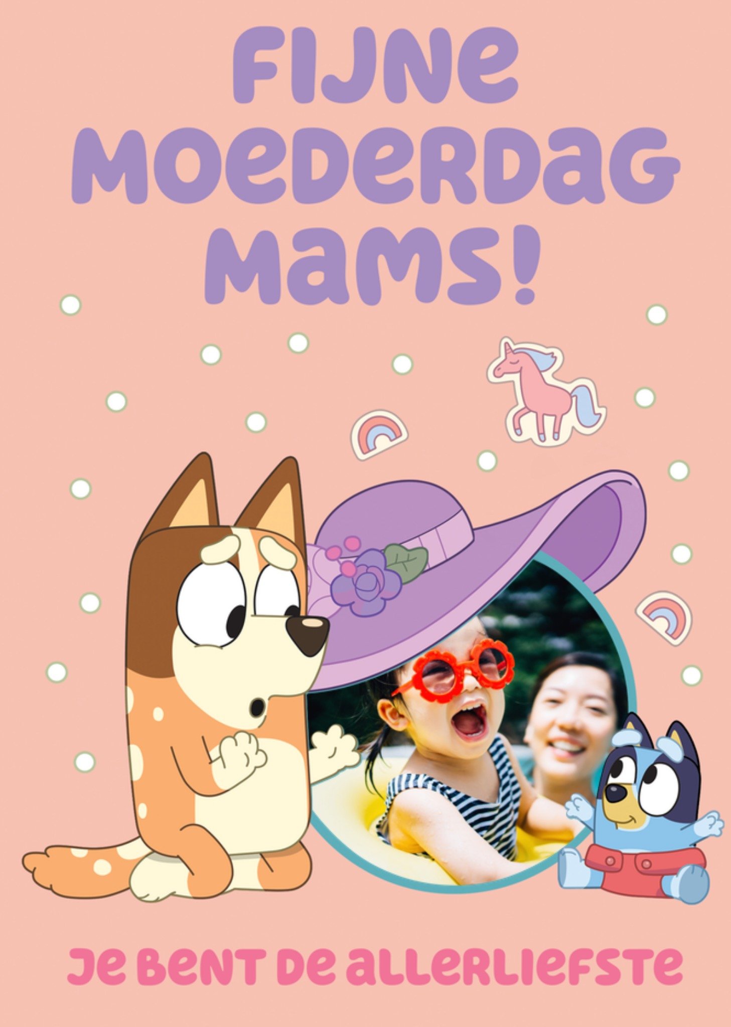 Moederdagkaart Bluey Fijne Moederdag Kaart Greetz