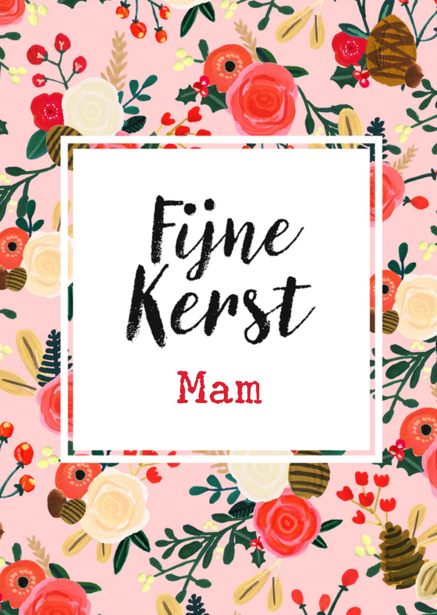 Greetz Kerst Bloemen Mam Standard Card