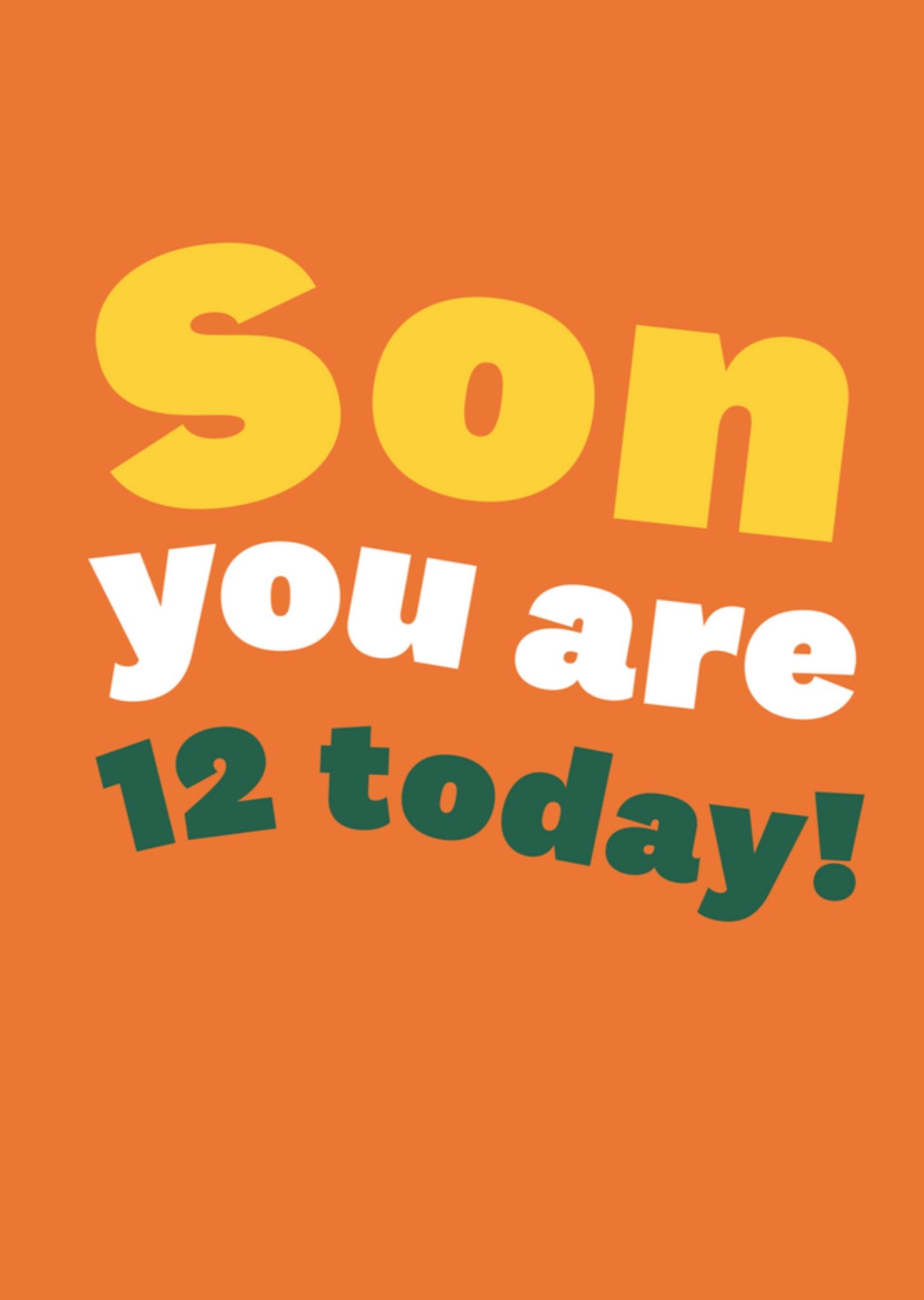 Verjaardagskaart zoon 12 jaar Greetz