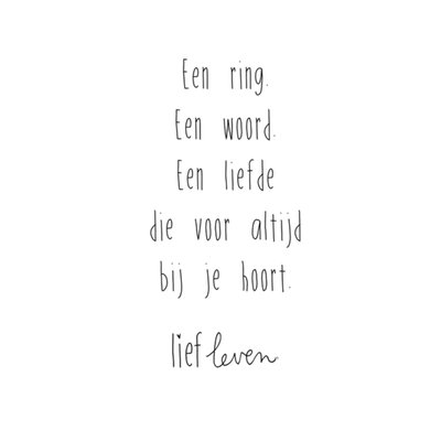 Lief Leven | Huwelijkskaart | Een liefde