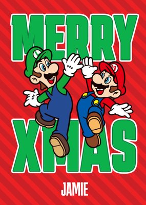 Super Mario Merry Xmas Mario & Luigi Kerstkaart