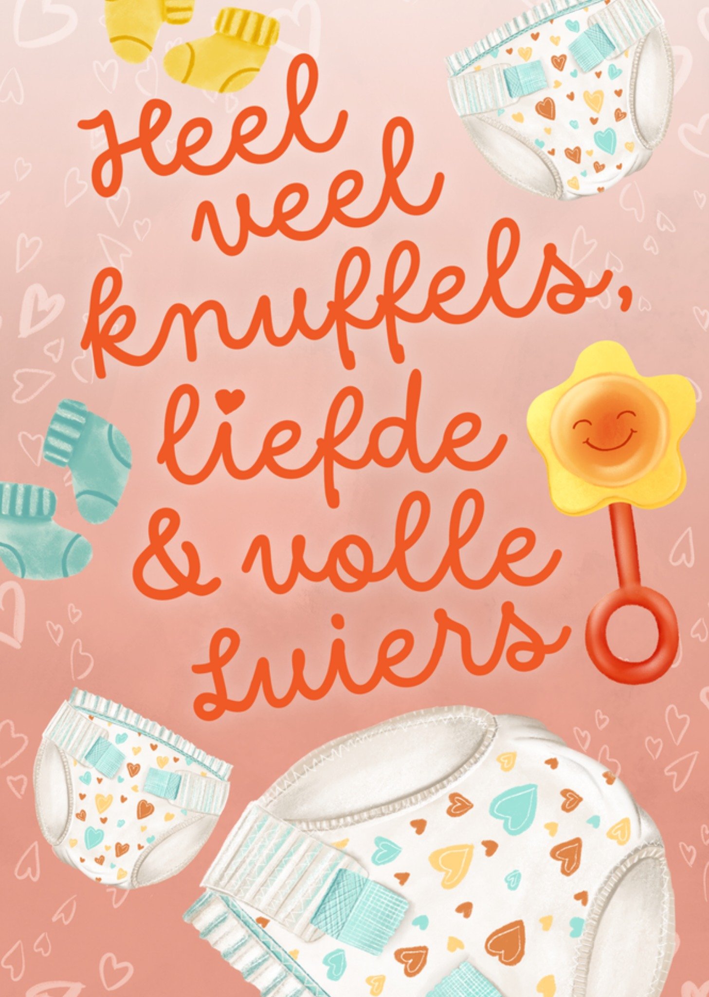 Geboortekaart Heel veel knuffels liefde volle luiers Kaart Fishuals